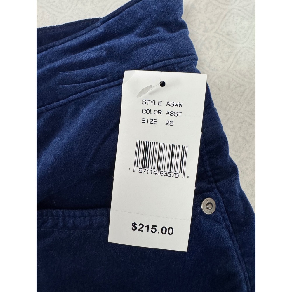 AG Adriano Goldschmied Etta High Waisted Wide Leg Crop velvet Pants Size 26 Blue - Picture 6 of 10